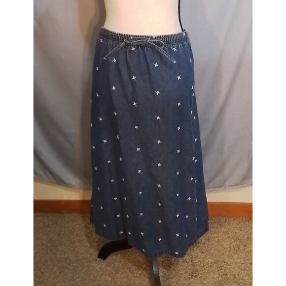 David Dart denim skirt with flowers - Picture 1 of 7